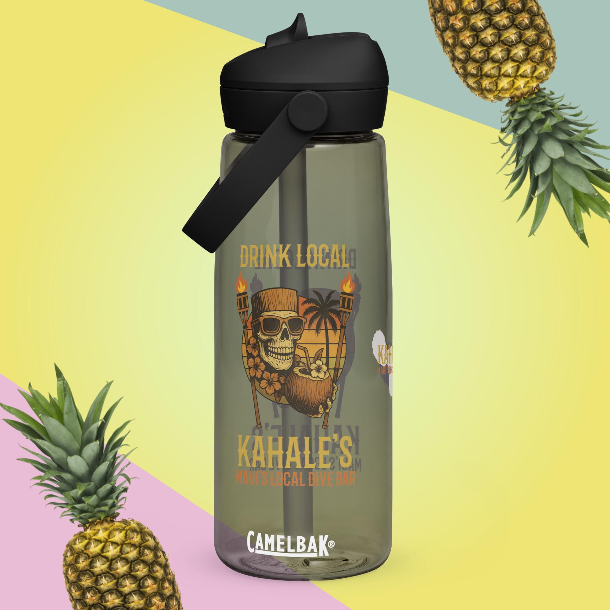 Flip straw water bottle