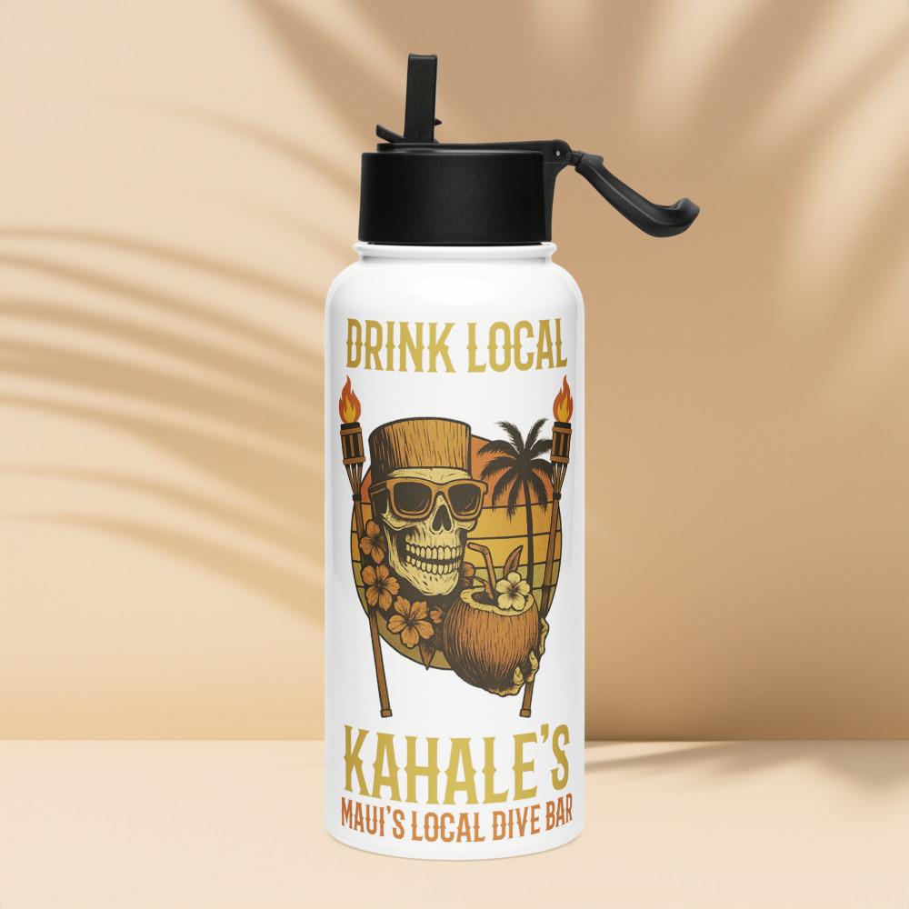 Stainless steel water bottle with a straw lid - Image 2