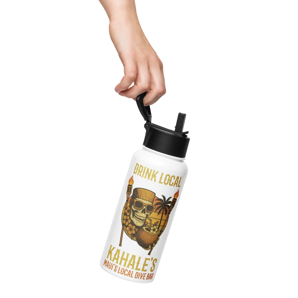 Stainless steel water bottle with a straw lid - Image 3