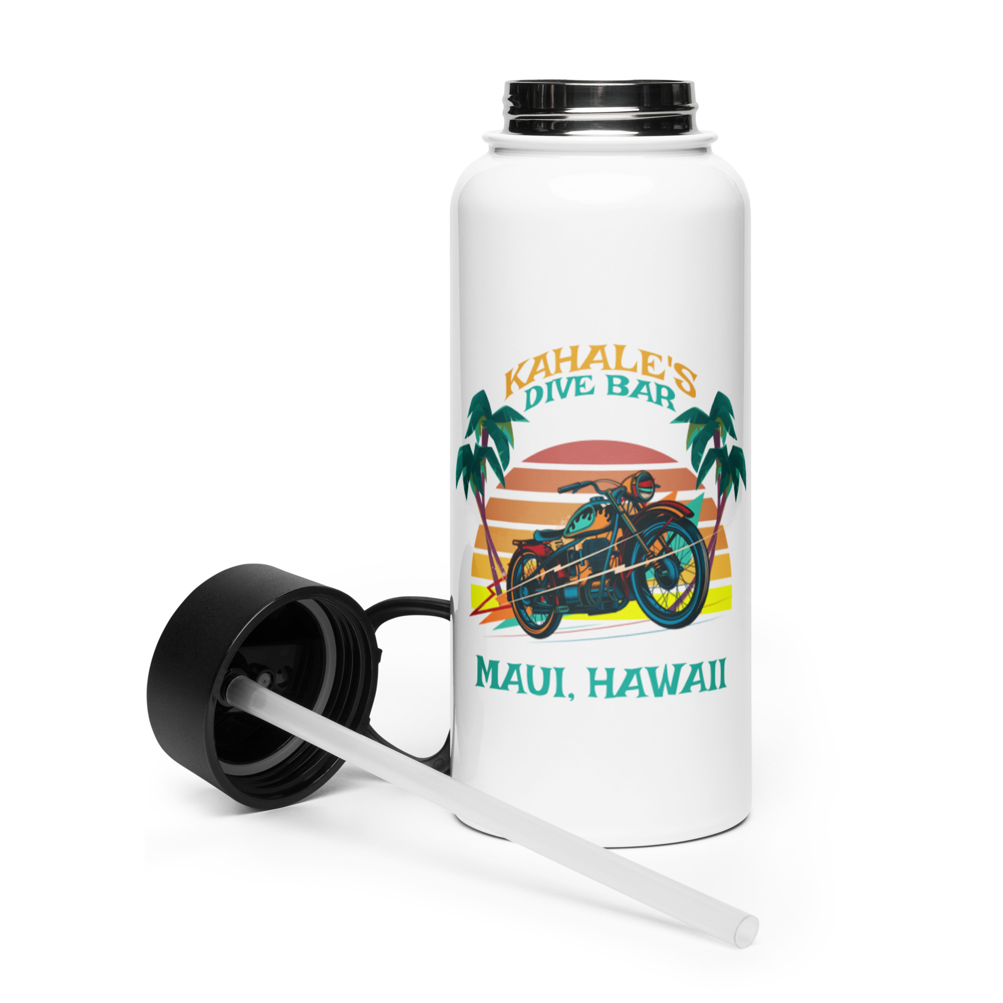 Kahale's Heritage Stainless steel water bottle with a straw lid - Image 2